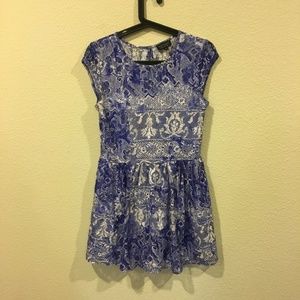Topshop Dresses - Topshop blue and white lace dress Topshop Dresses - Topshop blue and white lace dress